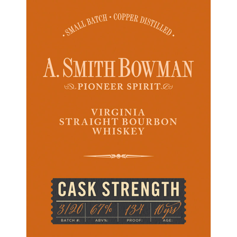 Buy A. Smith Bowman Cask Strength 10 Year Old Online Notable Distinction