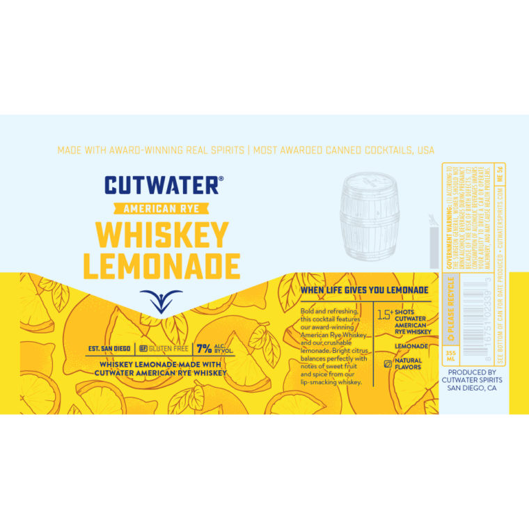 Buy Cutwater Rye Whiskey Lemonade Cocktail Online Notable Distinction